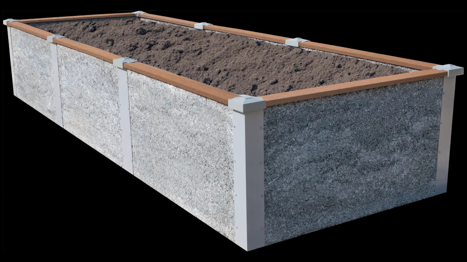 4’x12’x2’  Long Rectangle Raised Garden Bed Kit | TimberTech Trim