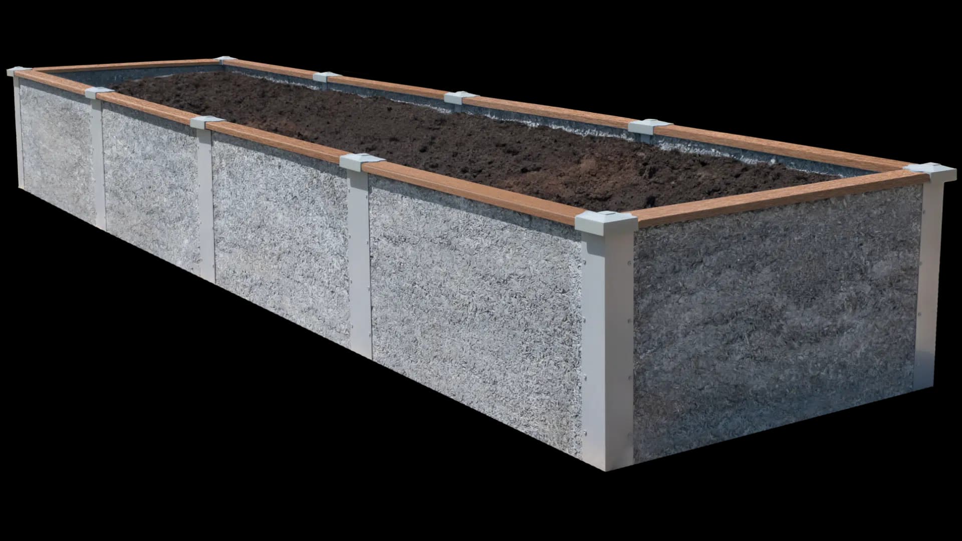 4’x16’x2’  Long Rectangle Raised Garden Bed Kit | TimberTech Trim