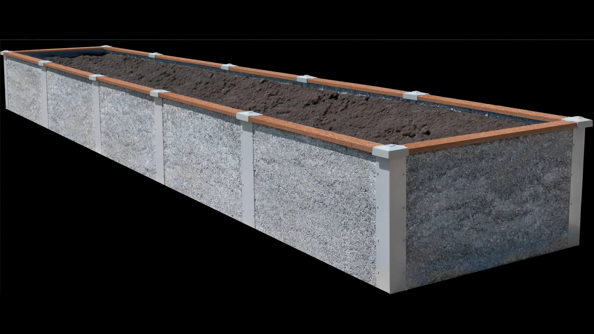 4’x20’x2′ Long Rectangle Raised Garden Bed Kit | TimberTech Trim