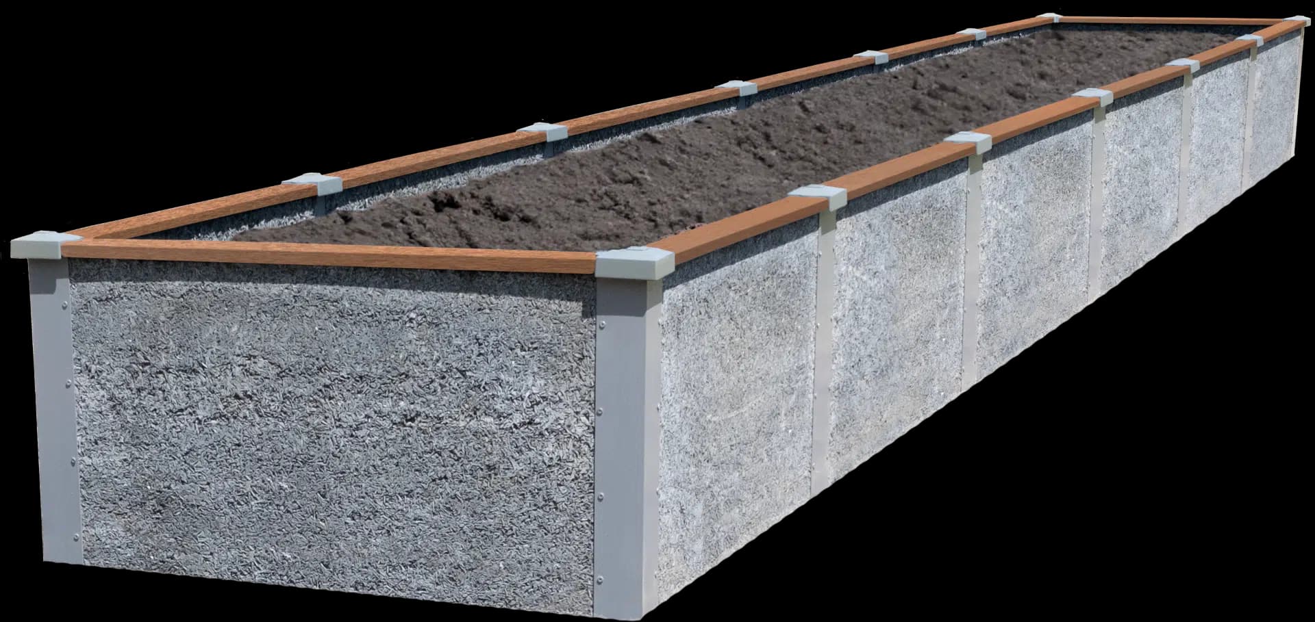 4’x24’x2′ Long Rectangle Raised Garden Bed Kit | TimberTech Trim