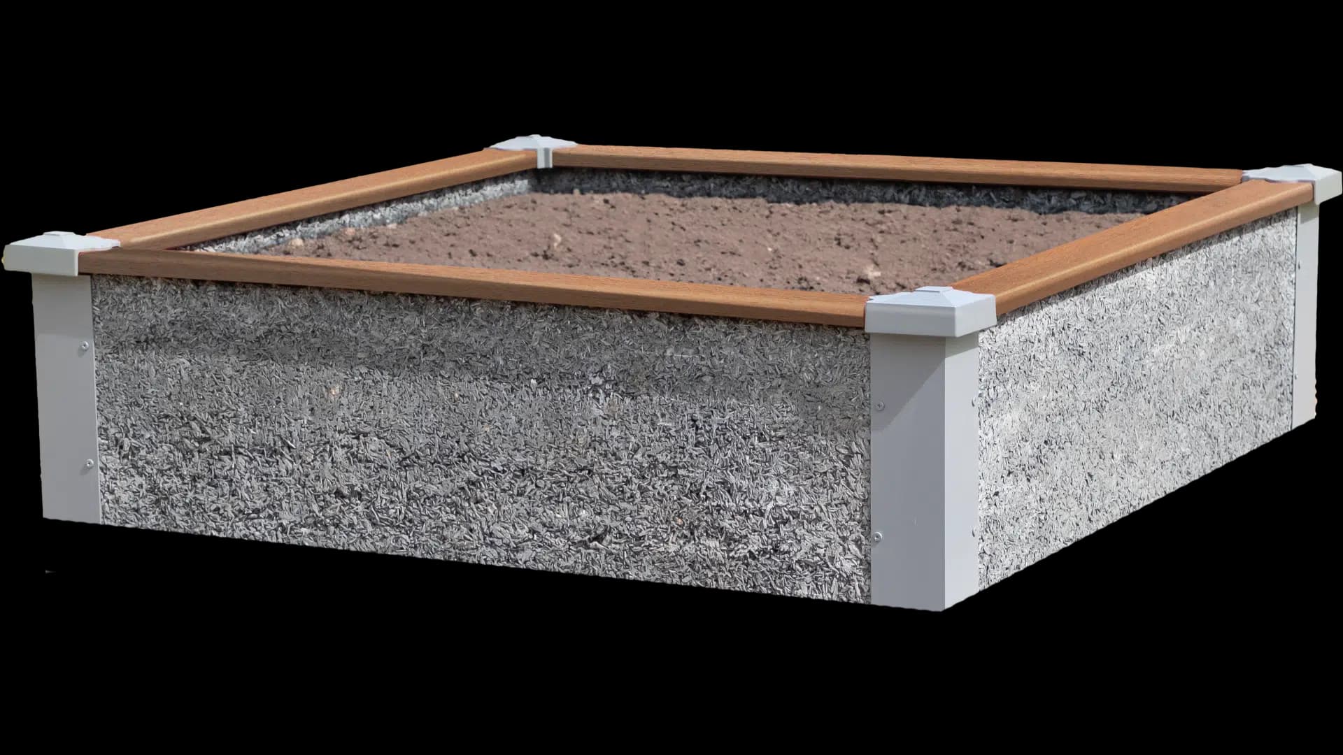 4’x4’x1′ Square Raised Garden Bed Kit | TimberTech Trim
