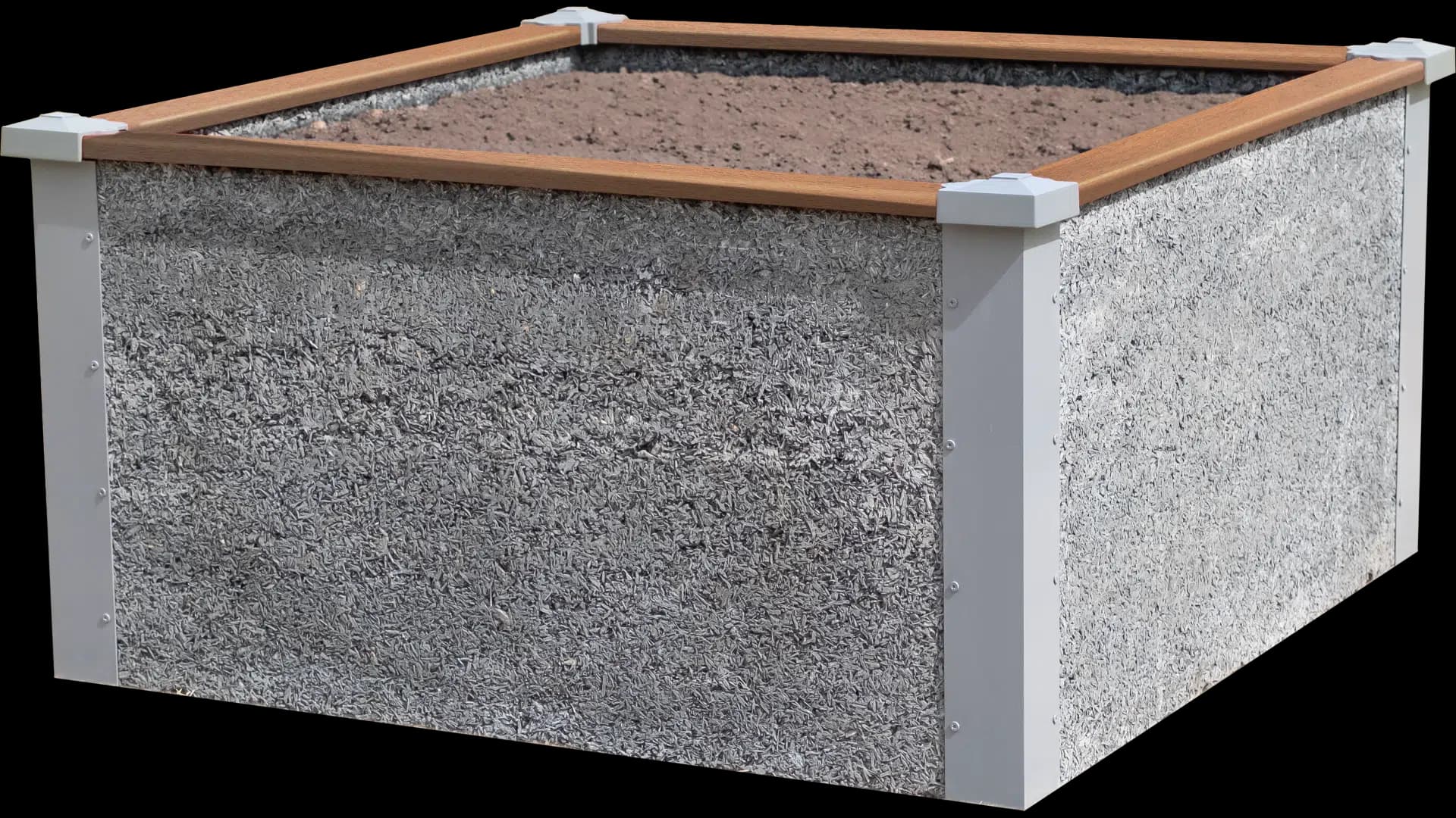 4’x4’x2′ Tall Square Raised Garden Bed Kit | TimberTech Trim