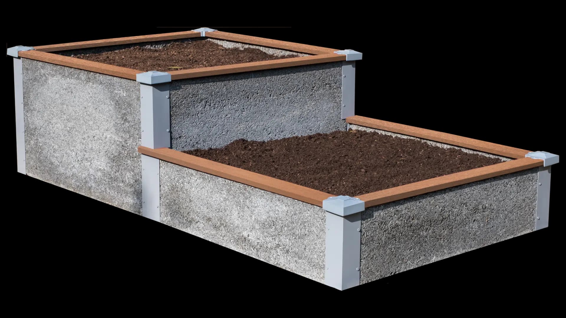 4’x8’ Stepped Raised Garden Bed Kit | TimberTech Trim