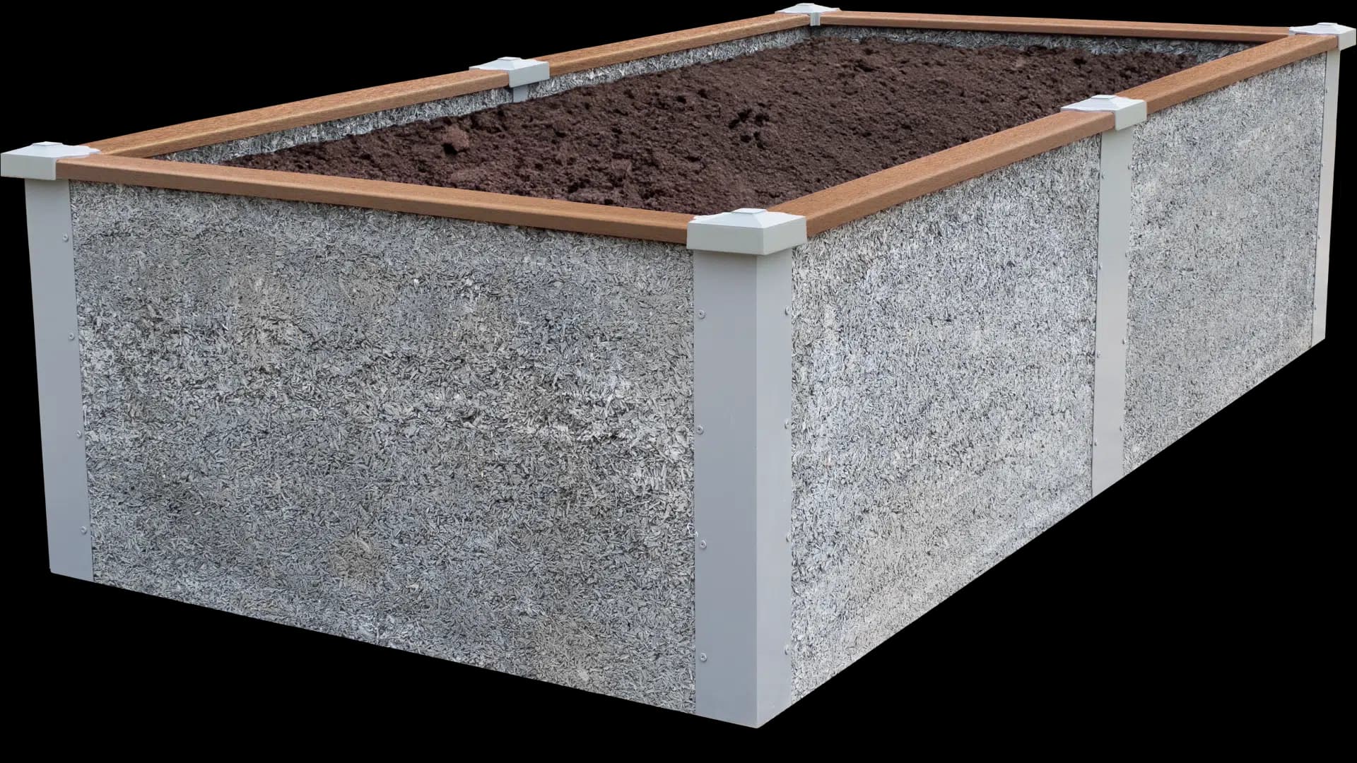 4’x8’x2′ Tall Rectangle Raised Bed Garden Kit | TimberTech Trim
