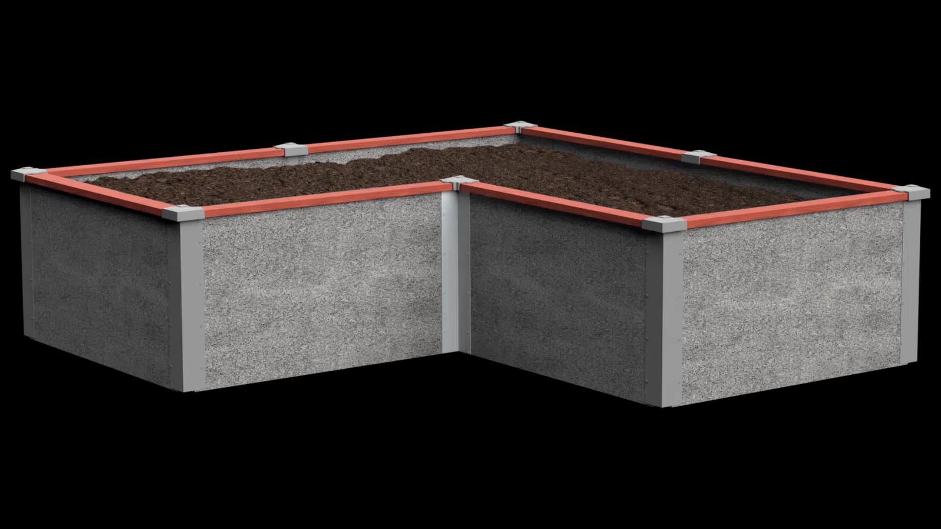L-Shaped Raised Garden Bed Kit