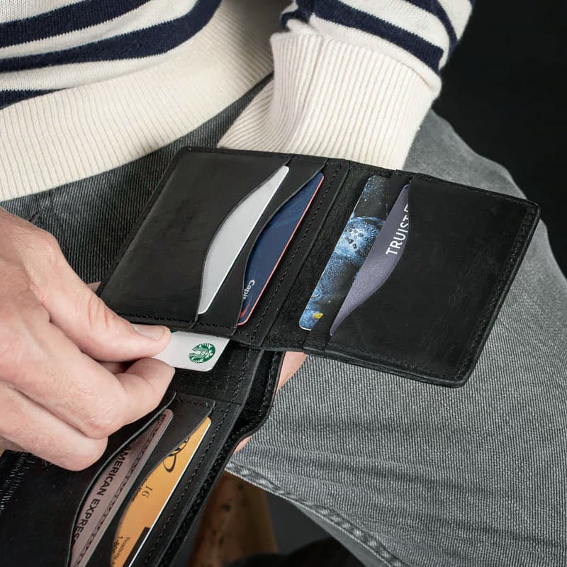 The Bifold Wallet With ID Window <br />Black Bison - thumbnail 7