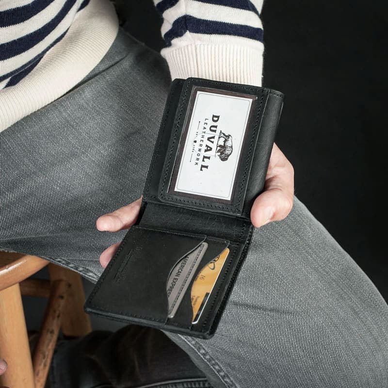 The Bifold Wallet With ID Window <br />Black Bison - thumbnail 6
