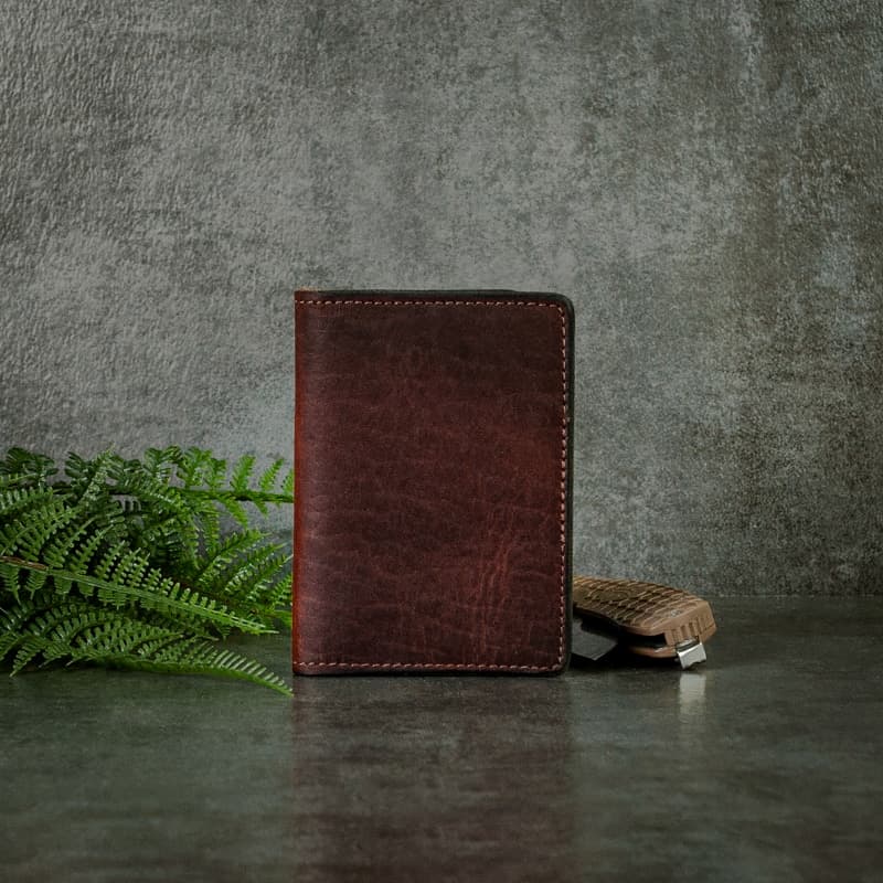 The Credit Card Wallet with ID Window<br /> Dark Mahogany Bison