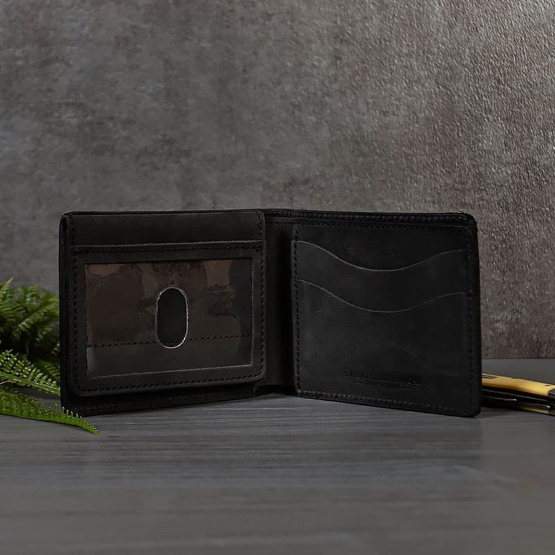 The Bifold Wallet With ID Window <br />Black Bison - thumbnail 3