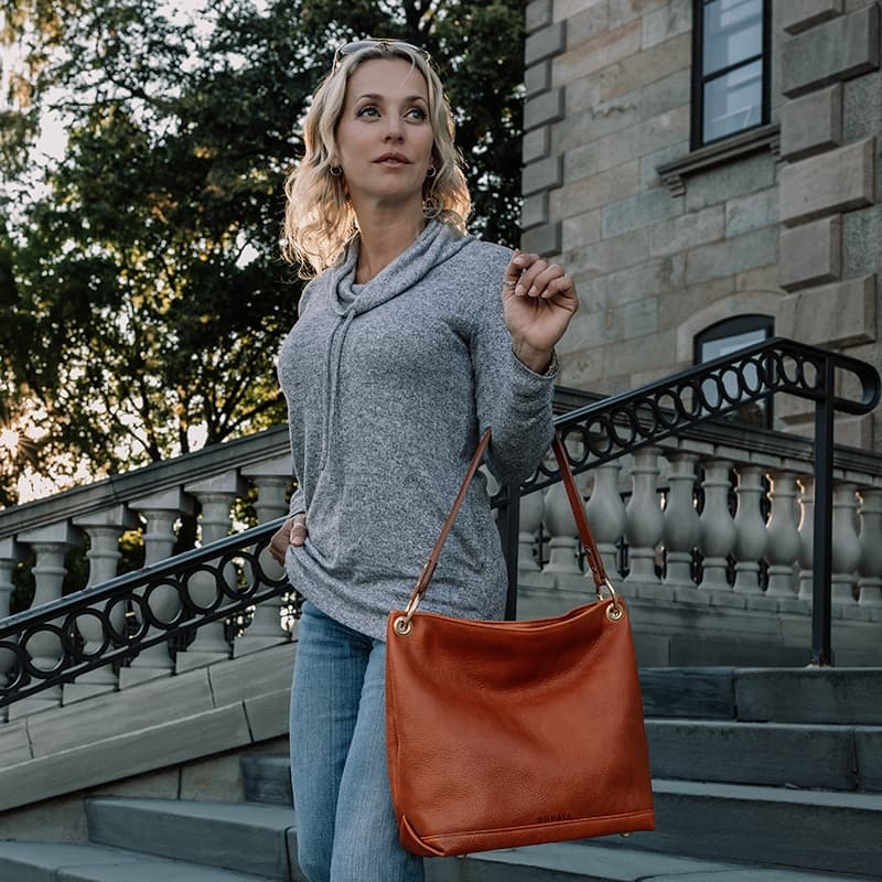 Leather Slouch Bag <br />Autumn Amber