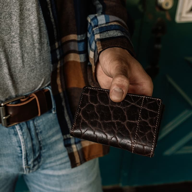 The Trifold Wallet <br />Chocolate Bison