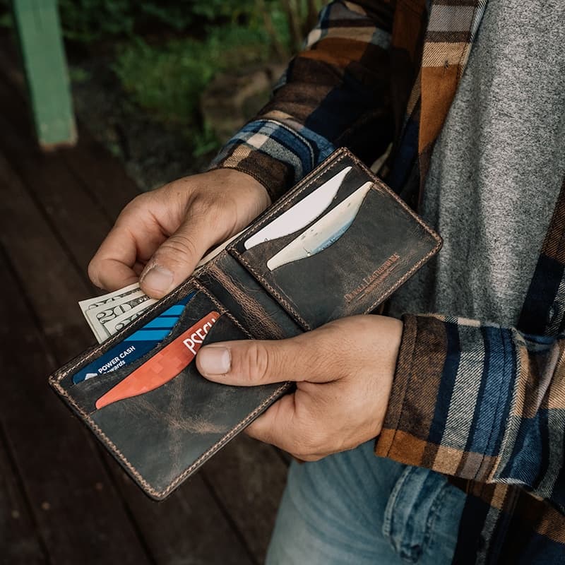 The Bifold Wallet <br /> Chocolate Bison - thumbnail 2