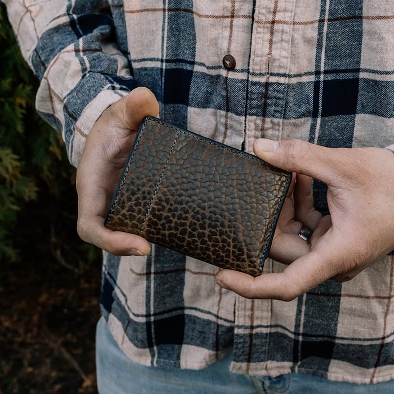 The Trifold Wallet<br />Moss Bison