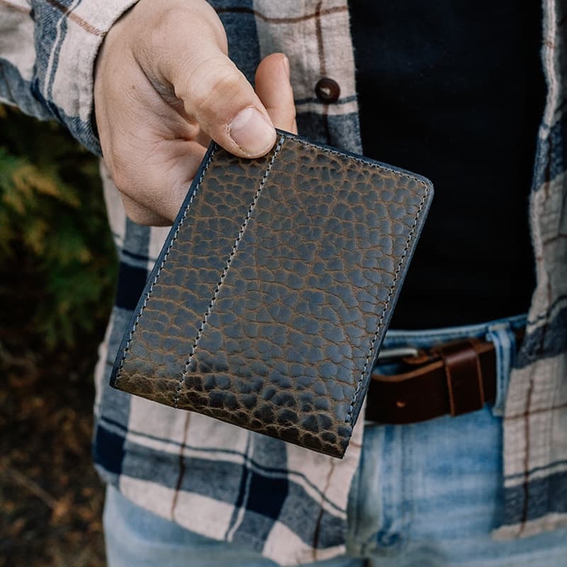 The Bifold Wallet With ID Window <br /> Moss Bison