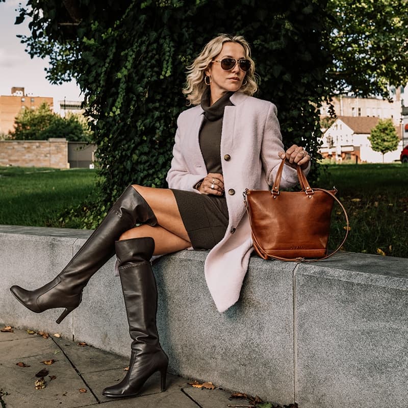 Leather Charlene Purse <br /> Caramel