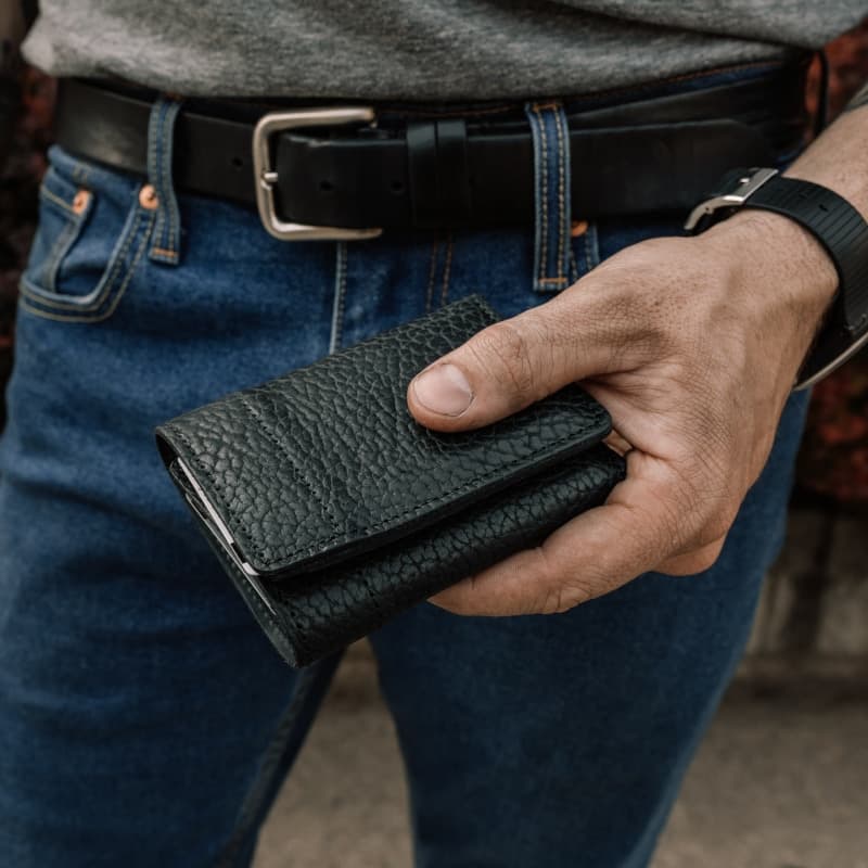 The Trifold Wallet<br />Black Bison