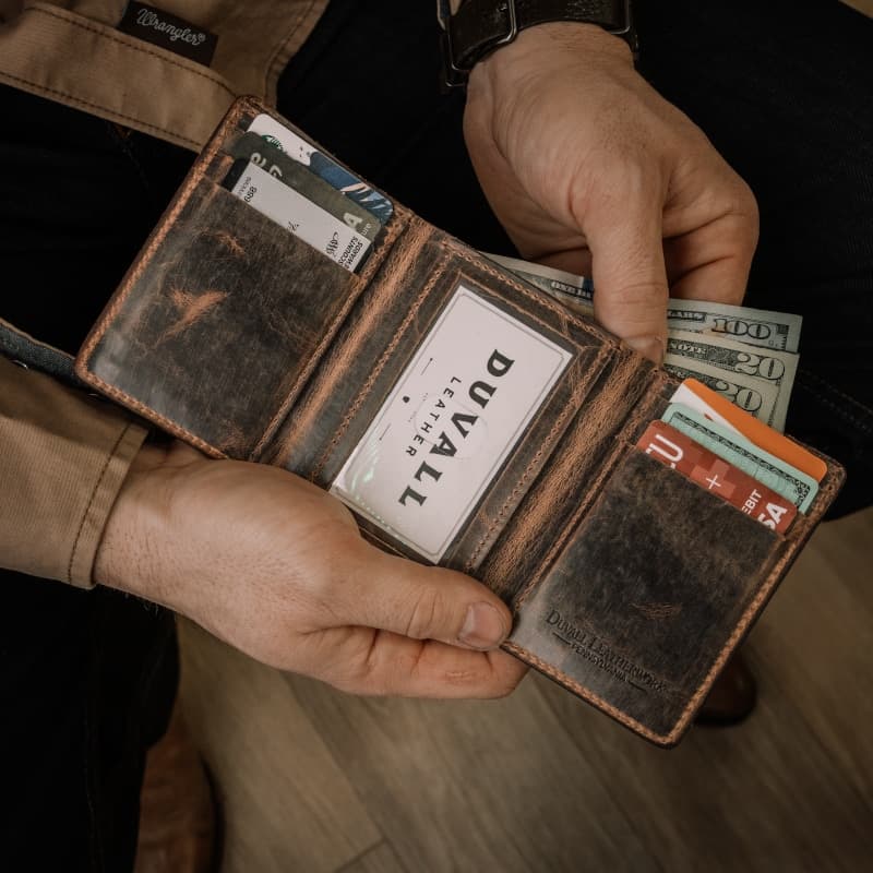 The Trifold Wallet<br />Dakota Bison Leather - thumbnail 2