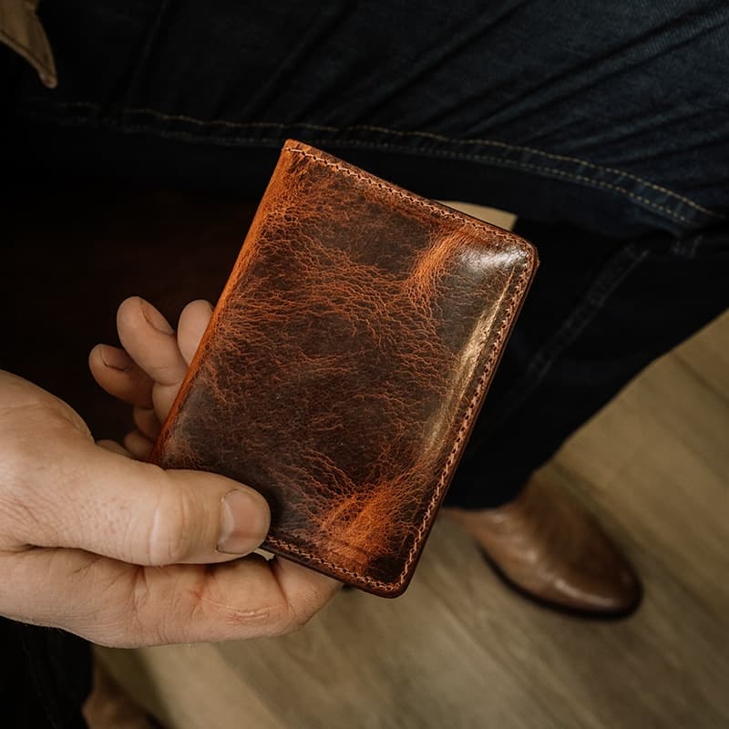 The Credit Card Wallet with ID Window<br />Dakota Bison Leather