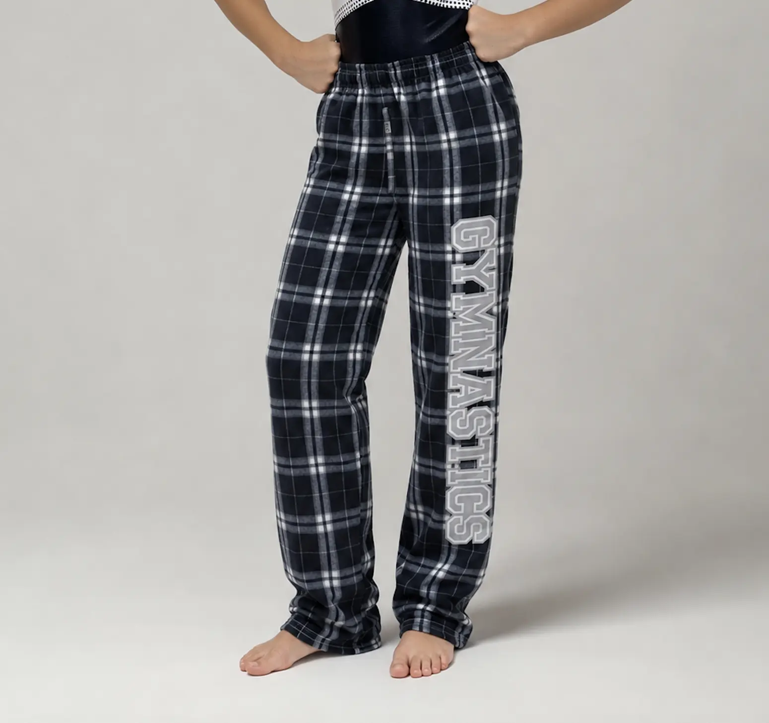 Navy Plaid Gymnastics Flannel Pants