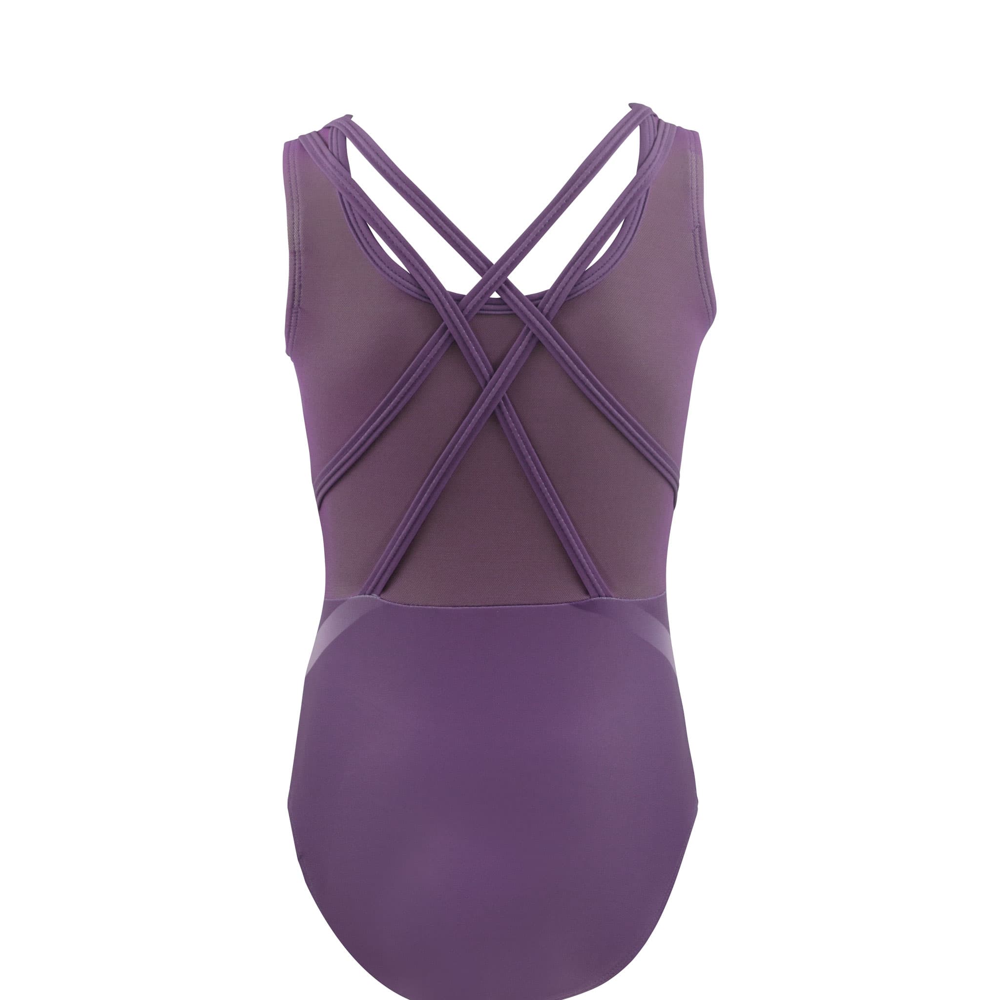 Brielle Plum Varsity Strappy Back Leotard - thumbnail 2