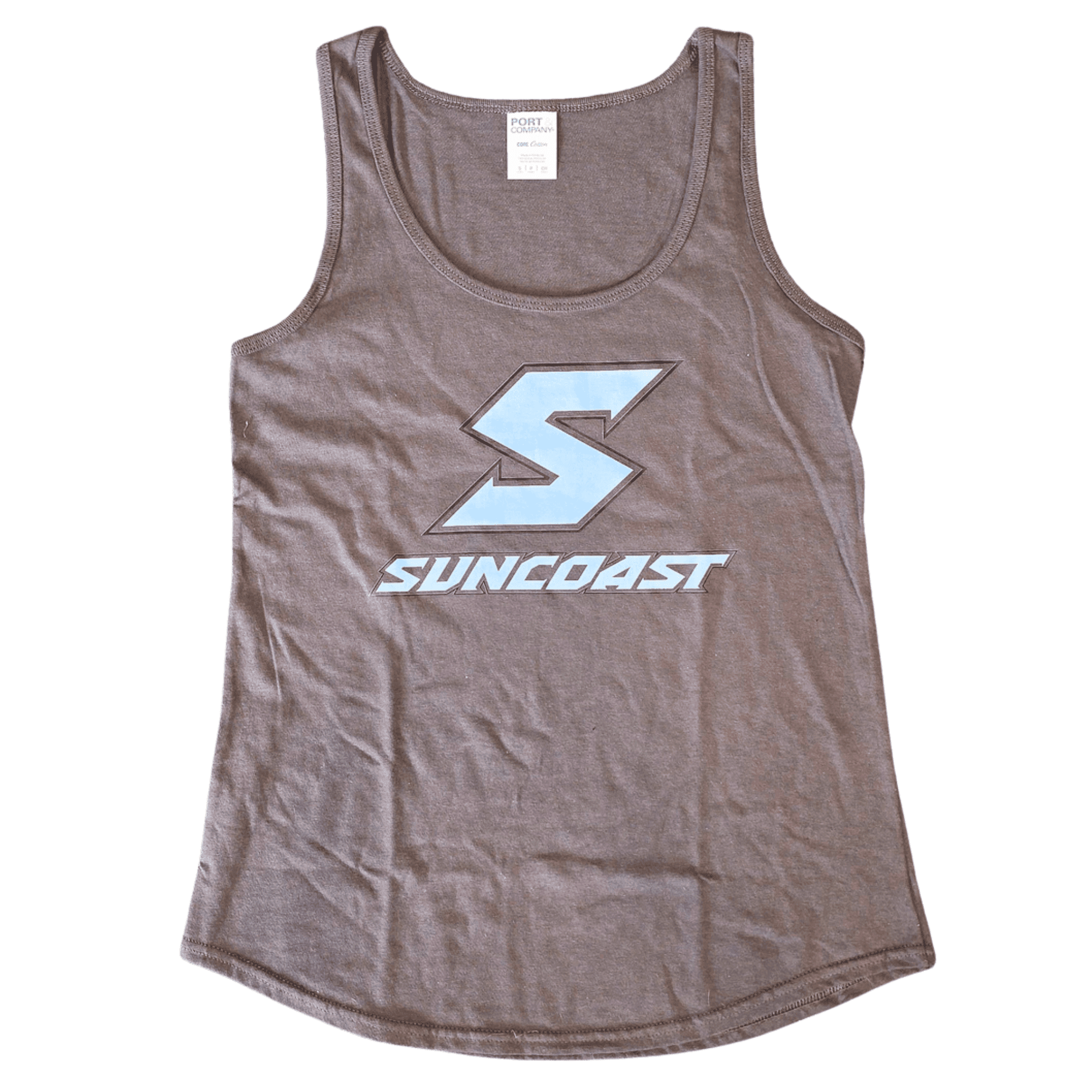 Suncoast Women’s Tank Top – Charcoal / Light Blue “S”