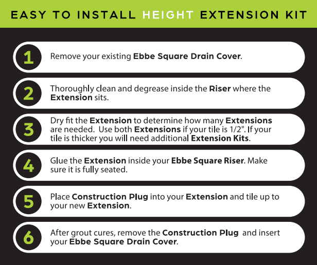 Ebbe Height Extension Kit – for Ebbe Square Drains - thumbnail 2