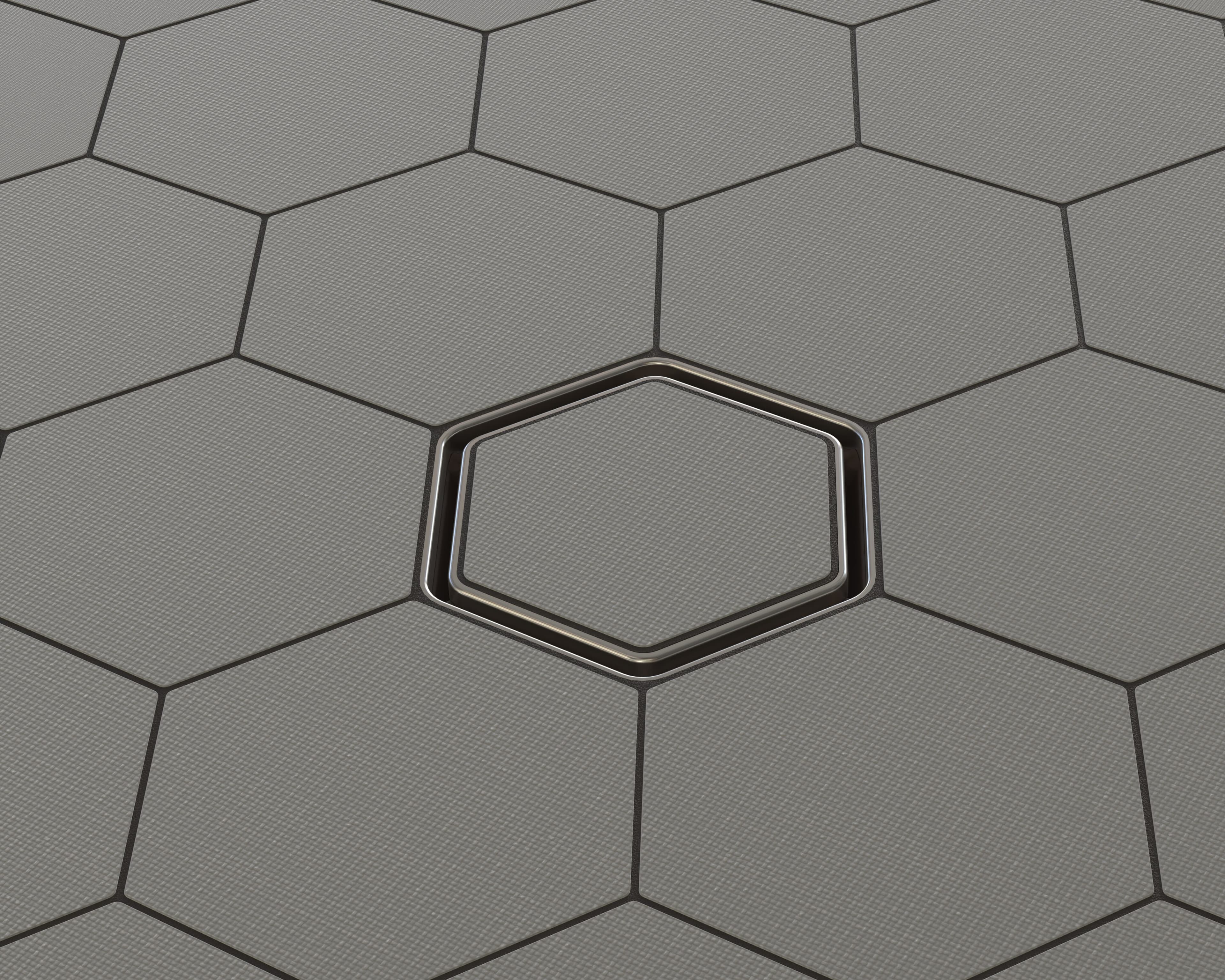 Ebbe Hex – Tile-In Hex Drain – Brushed Nickel - thumbnail 5