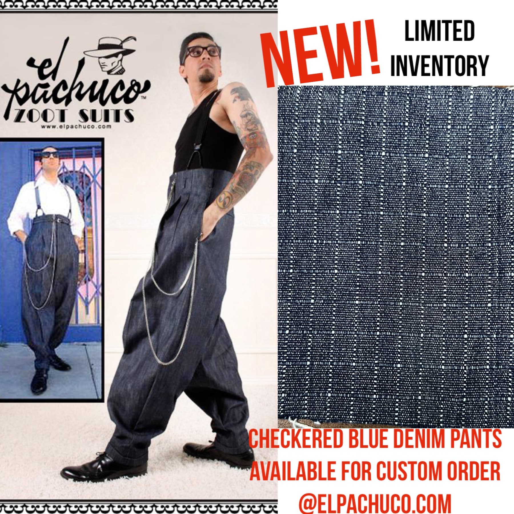 Blue Checkered JEAN Zoot Suit Pants
