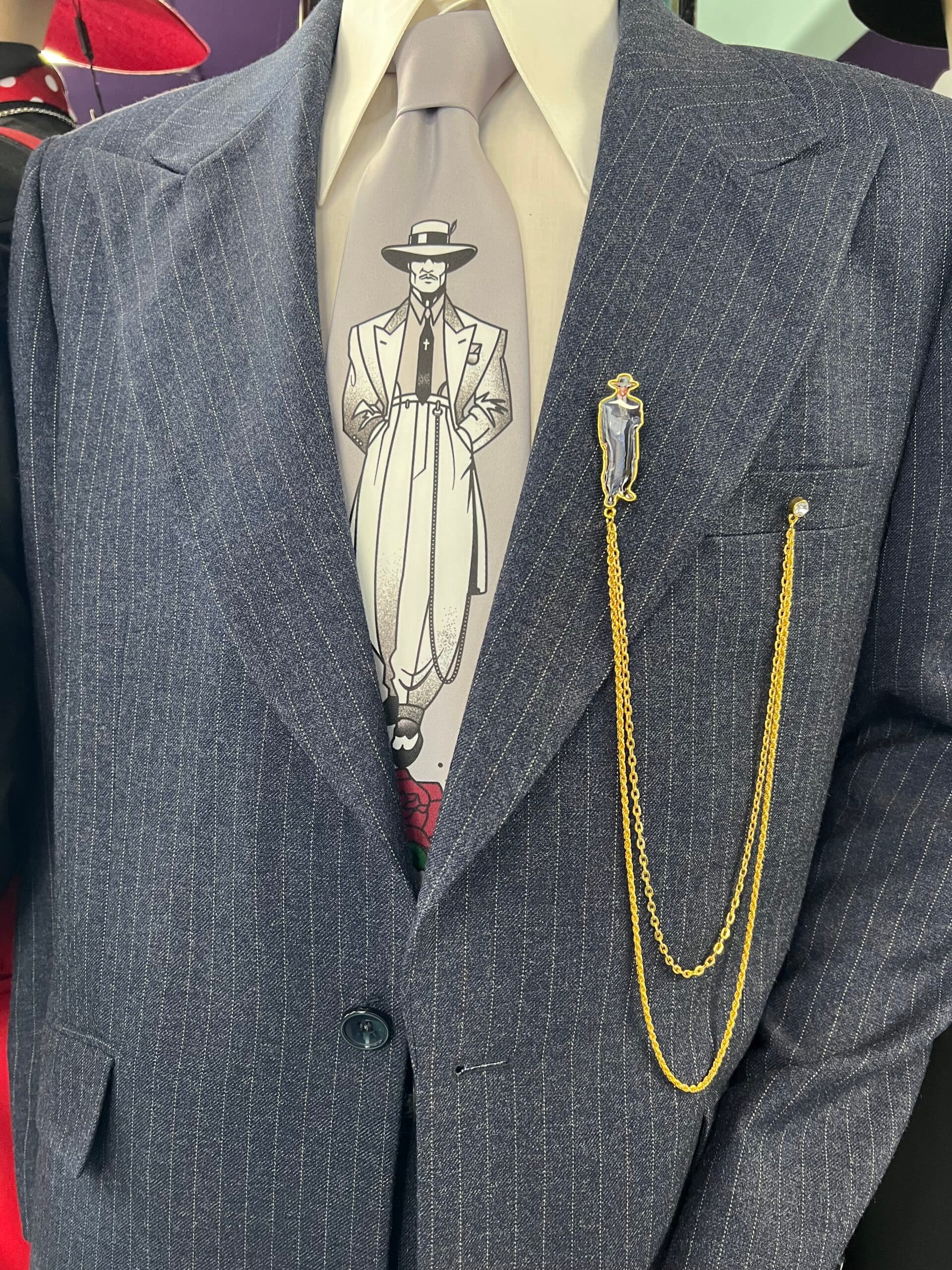 Pachuco Lapel Chain Pin - thumbnail 3
