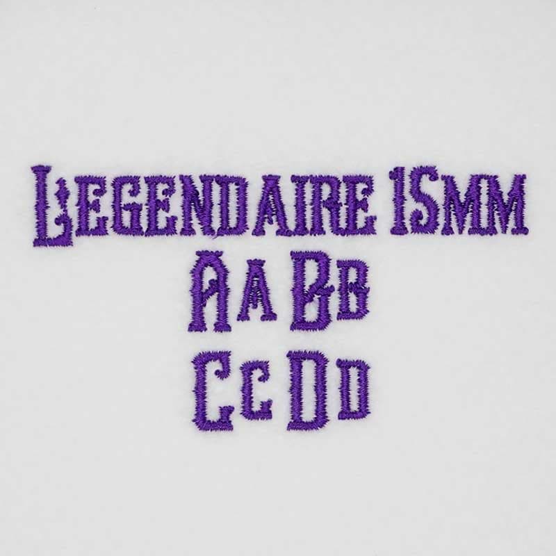 Embroidery Legacy Font (ELF): Legendaire 15mm