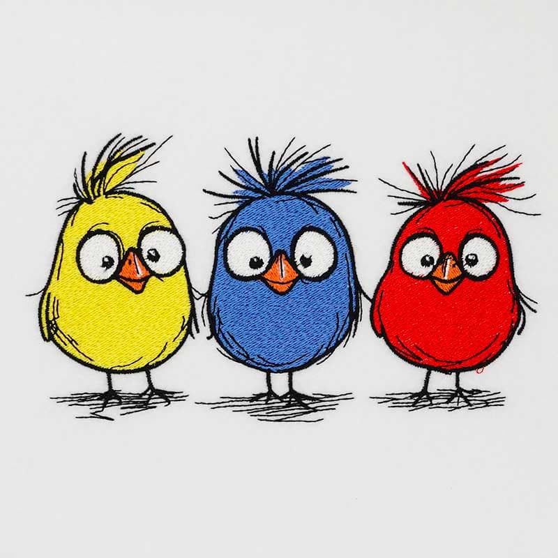 Embroidery Design: Funny Birds 1