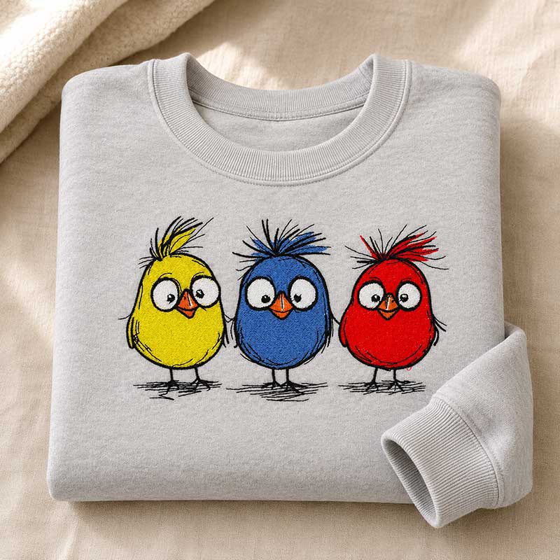 Embroidery Design: Funny Birds 1 - thumbnail 2