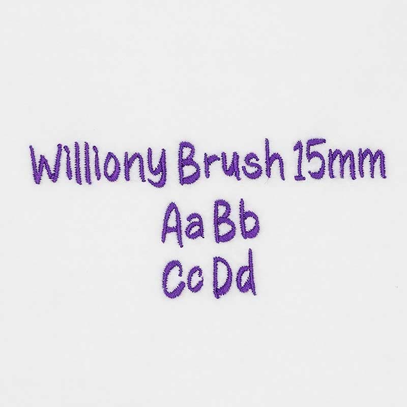 Embroidery Legacy Font (ELF): Williony Brush 15mm