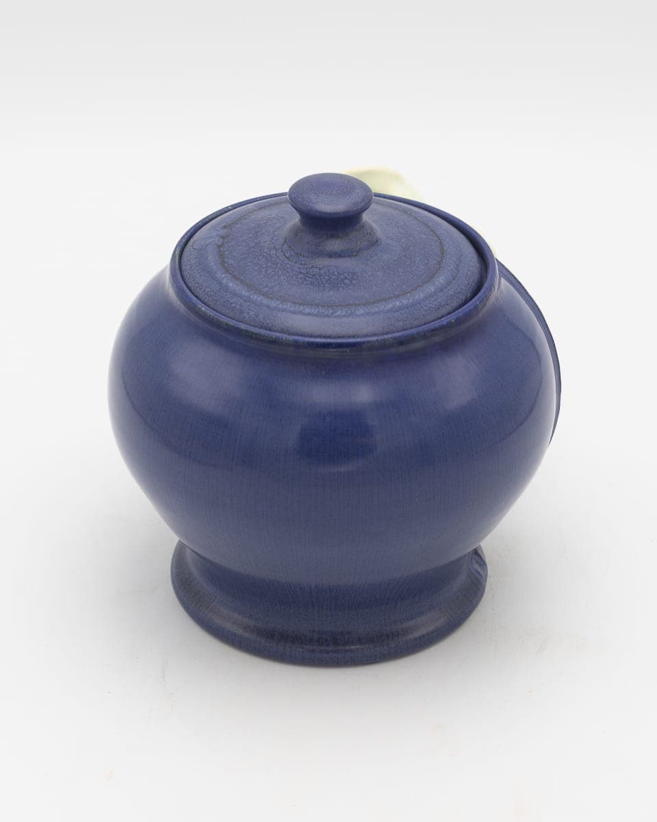Calla Lily Small Lidded Urn in Indigo - thumbnail 3