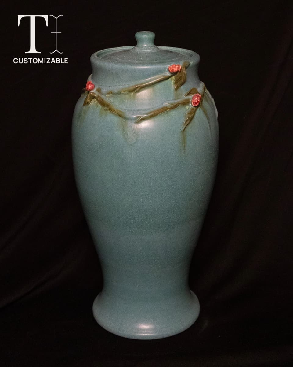 Rose Higher Capacity Lidded Urn