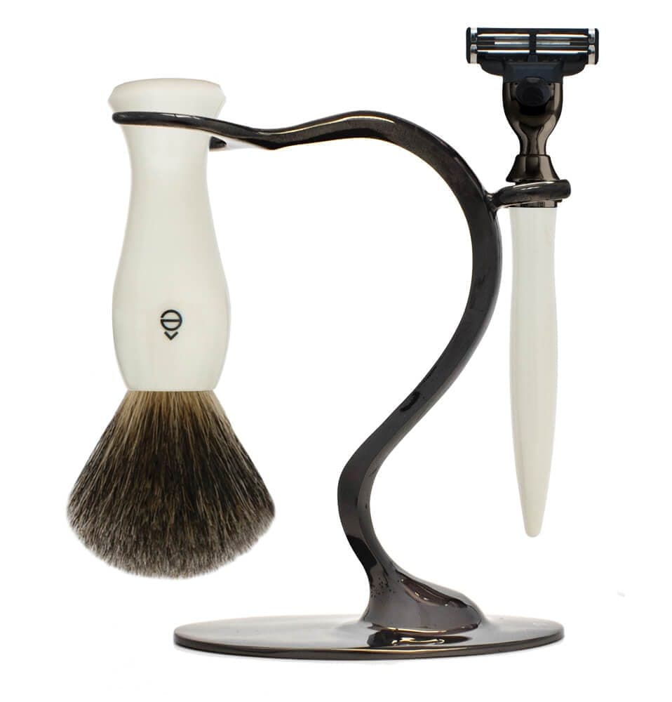 S Stand Shaving Set Gun Metal