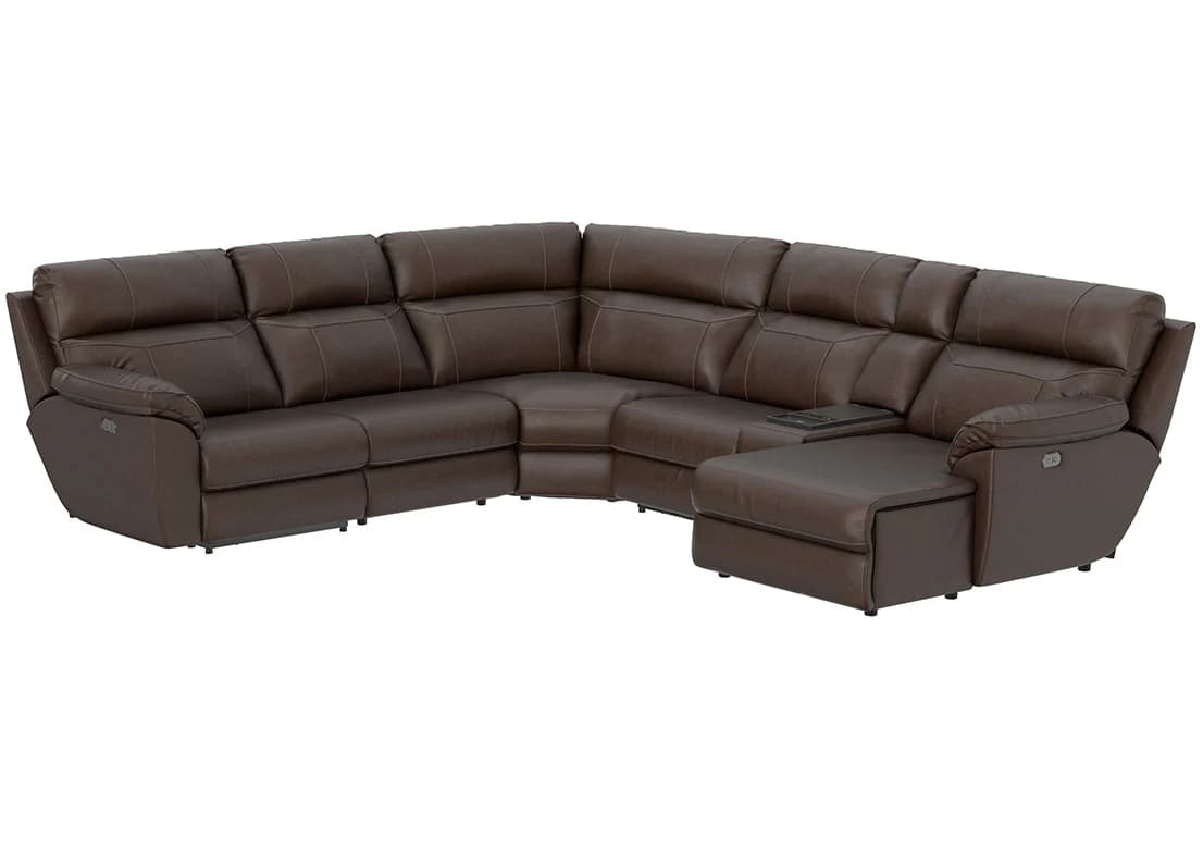 Sanford Espresso 6pc. Power Reclining Sectional - thumbnail 2