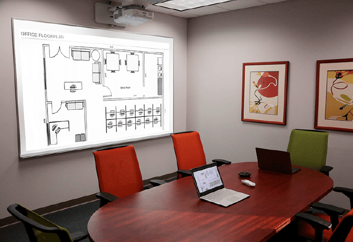 5-Foot-Tall, Matte Surface Projection Whiteboards