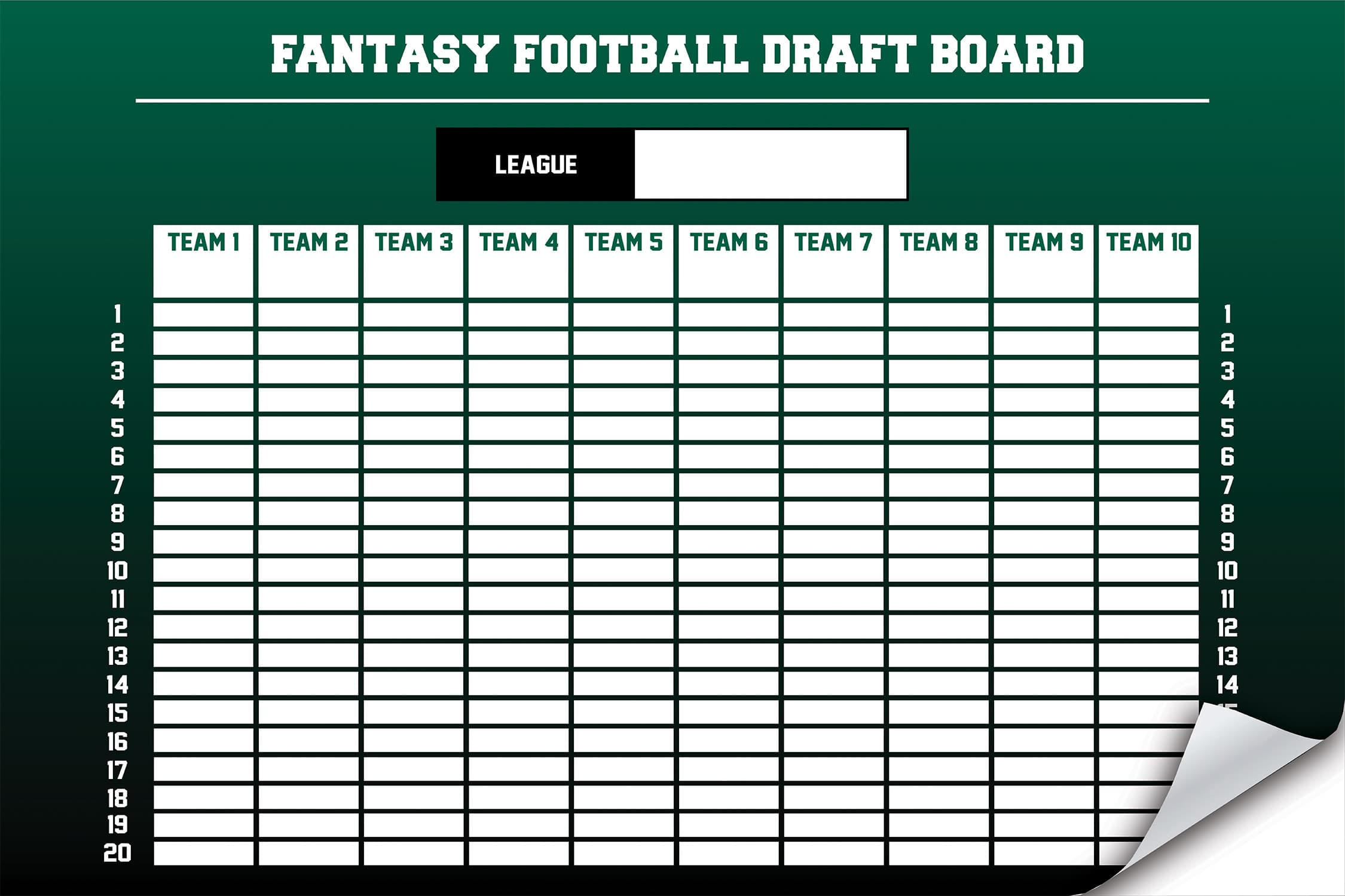 Re-Stic Dry Erase Surface – Fantasy Football Draft Board - thumbnail 5