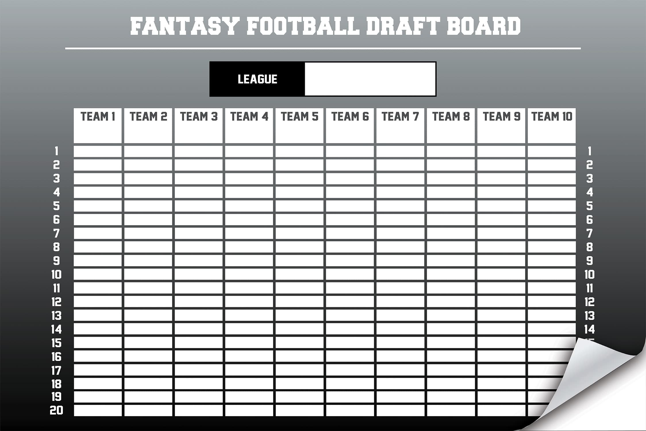 Re-Stic Dry Erase Surface – Fantasy Football Draft Board - thumbnail 6