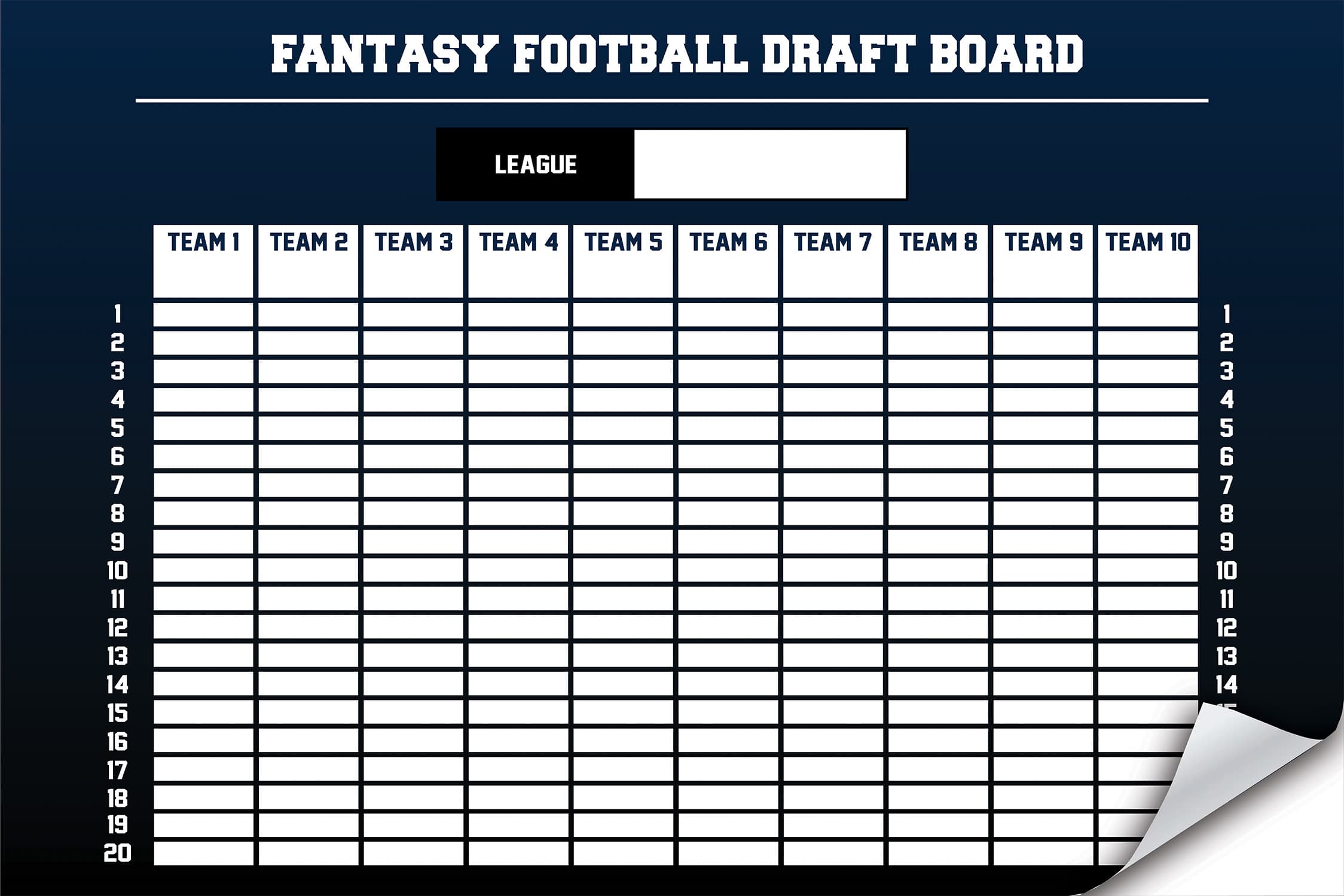 Re-Stic Dry Erase Surface – Fantasy Football Draft Board - thumbnail 7