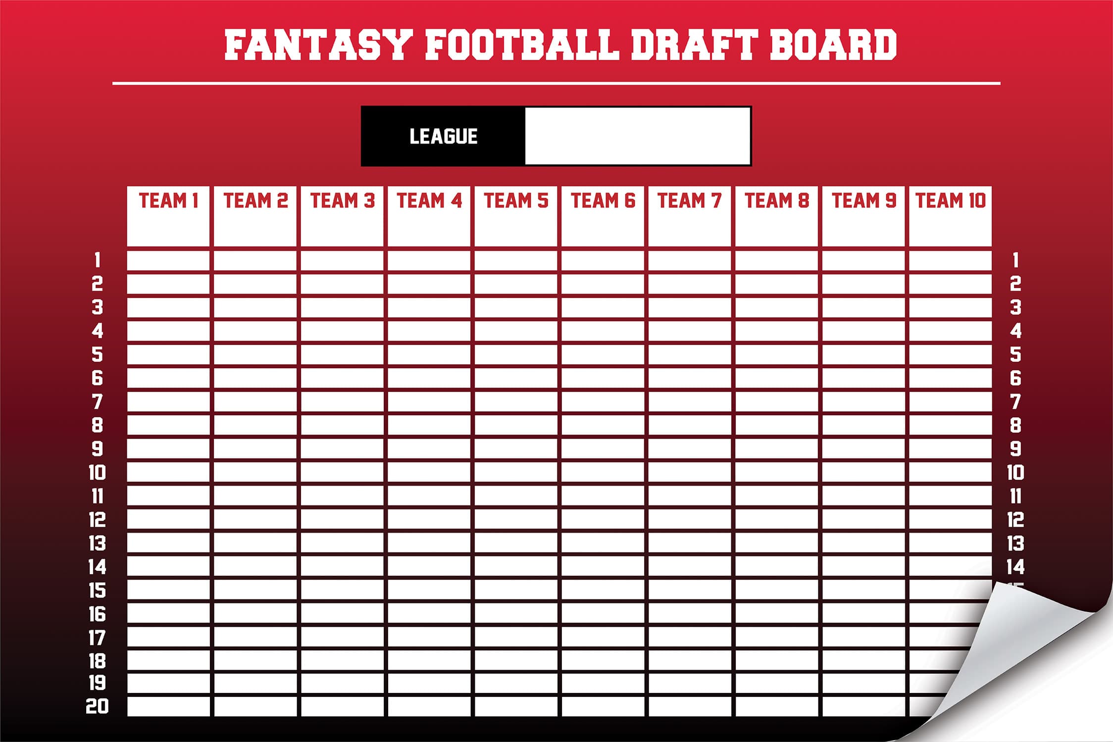 Re-Stic Dry Erase Surface – Fantasy Football Draft Board - thumbnail 9