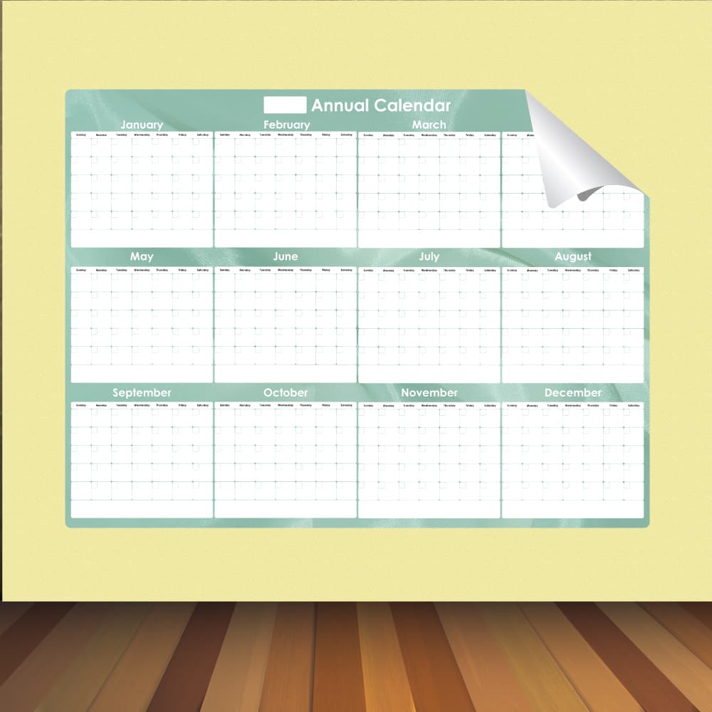 Re-Stic Dry Erase Surface – Annual Calendar, 3 x 4 ft. - thumbnail 2