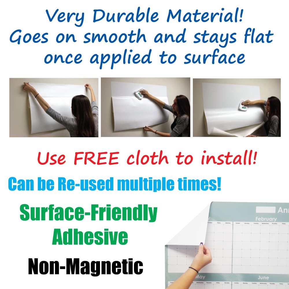Re-Stic Dry Erase Surface – Annual Calendar, 3 x 4 ft. - thumbnail 6