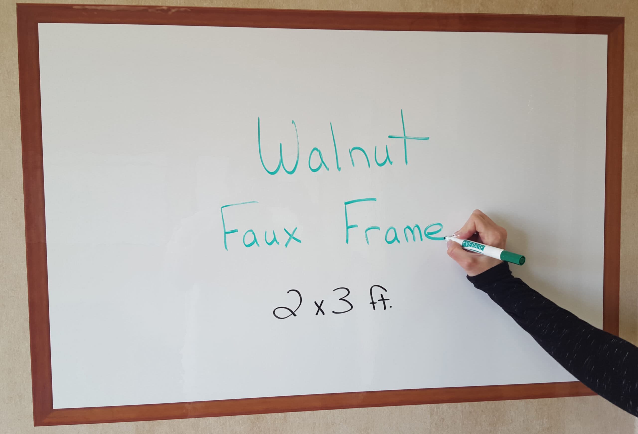 Everase Re-Stic Dry Erase Surface – Walnut Faux Frame, 2 x 3 ft. - thumbnail 5