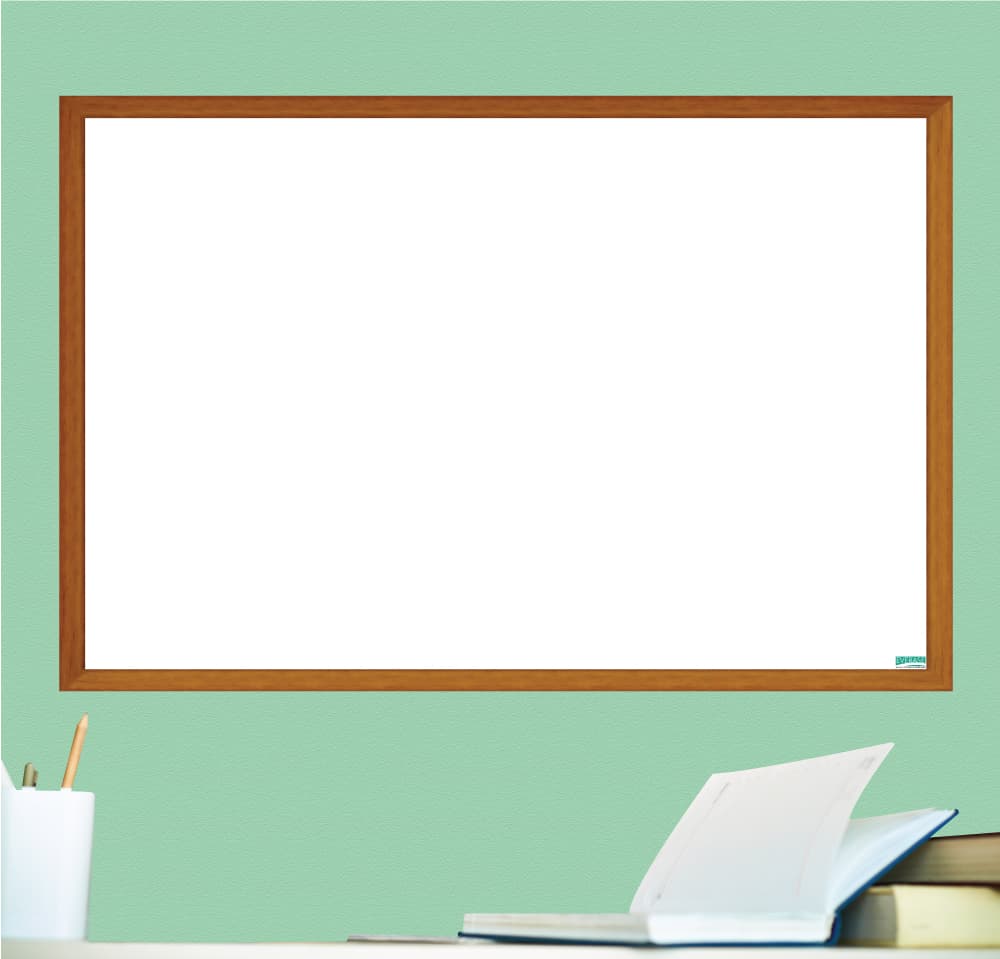 Everase Re-Stic Dry Erase Surface – Walnut Faux Frame, 2 x 3 ft.