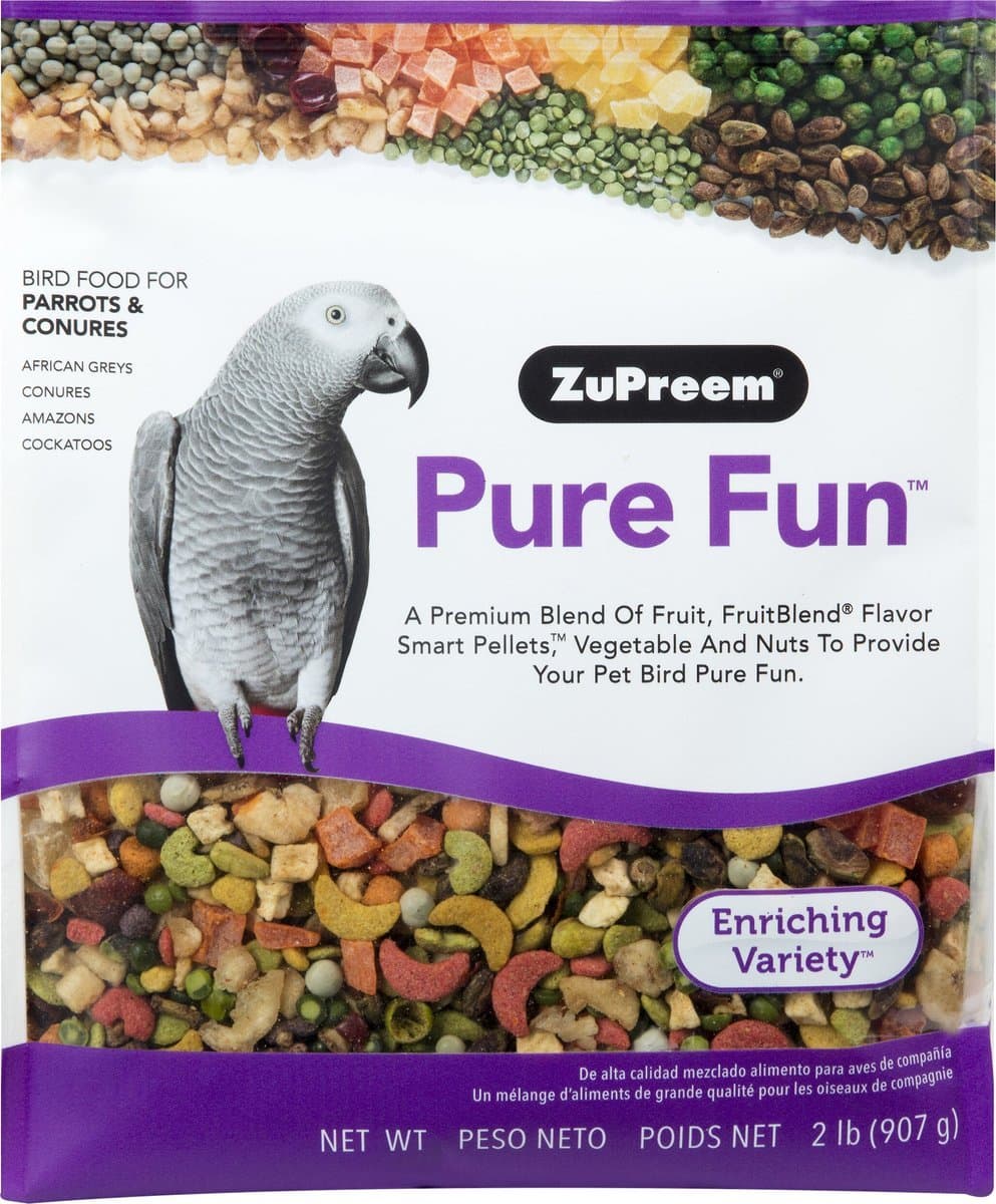 ZuPreem Pure Fun Parrot & Conure Bird Food, 2-lb bag