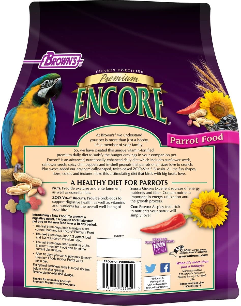 Brown’s Encore Premium Parrot Food - thumbnail 2