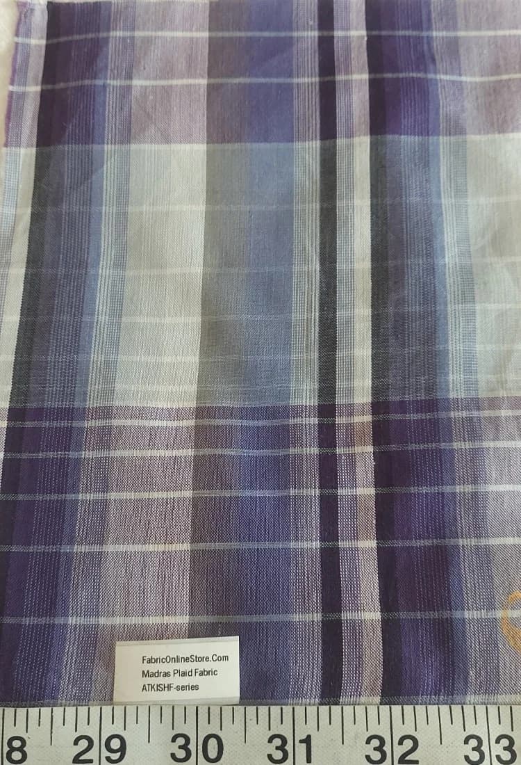 Madras Plaid Fabric For Shirts, Blouses, Coats, Pants, Dresses, Bags &amp; Costumes.