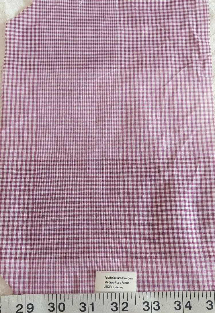 Gridcheck Plaid Fabric For Shirts, Blouses, Coats, Pants, Dresses, Bags &amp; Costumes.